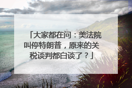 大家都在问：美法院叫停特朗普，原来的关税谈判都白谈了？