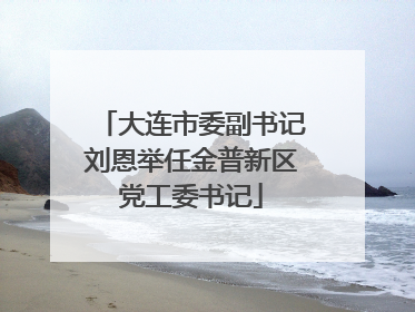 大连市委副书记刘恩举任金普新区党工委书记