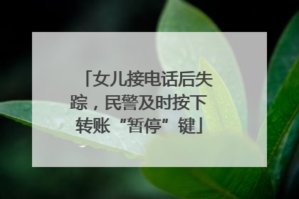 女儿接电话后失踪，民警及时按下转账“暂停”键
