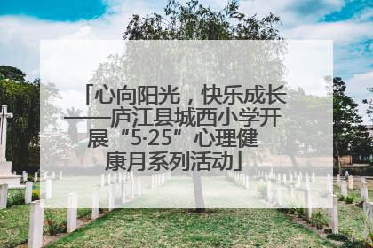心向阳光，快乐成长——庐江县城西小学开展“5·25”心理健康月系列活动