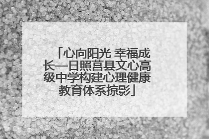 心向阳光 幸福成长—日照莒县文心高级中学构建心理健康教育体系掠影
