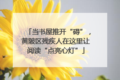 当书屋推开“碍”，黄陂区残疾人在这里让阅读“点亮心灯”