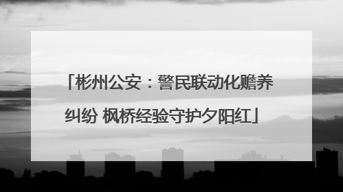 彬州公安：警民联动化赡养纠纷 枫桥经验守护夕阳红
