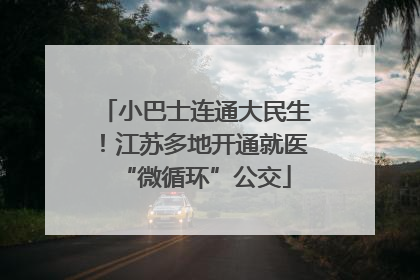 小巴士连通大民生！江苏多地开通就医“微循环”公交