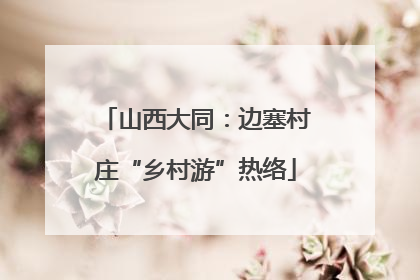 山西大同：边塞村庄“乡村游”热络
