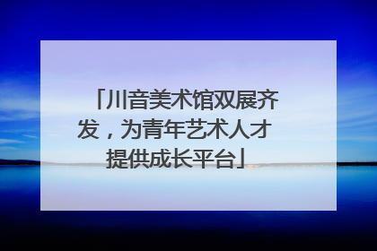 川音美术馆双展齐发，为青年艺术人才提供成长平台