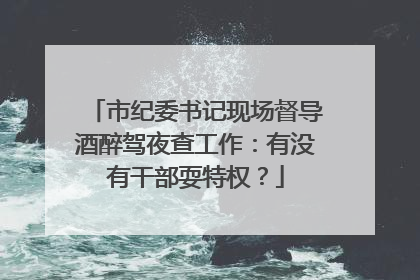 市纪委书记现场督导酒醉驾夜查工作：有没有干部耍特权？