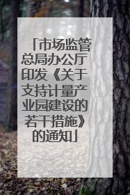 市场监管总局办公厅印发《关于支持计量产业园建设的若干措施》的通知
