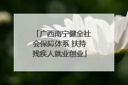 广西南宁健全社会保障体系 扶持残疾人就业创业