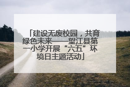 建设无废校园，共育绿色未来——望江县第一小学开展“六五”环境日主题活动