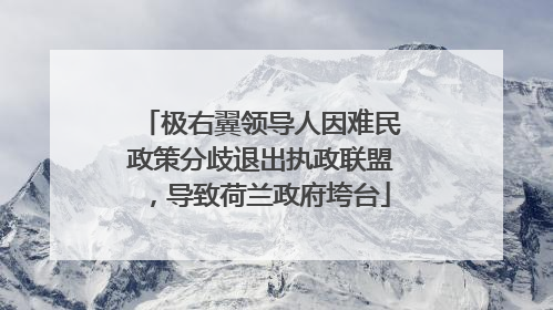 极右翼领导人因难民政策分歧退出执政联盟，导致荷兰政府垮台