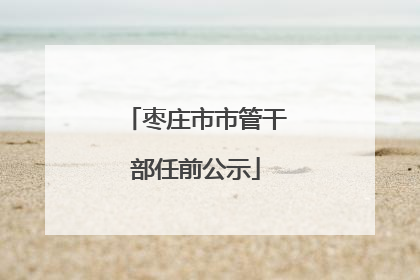 枣庄市市管干部任前公示