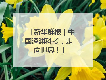 新华鲜报｜中国深渊科考，走向世界！
