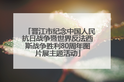 晋江市纪念中国人民抗日战争暨世界反法西斯战争胜利80周年图片展主题活动
