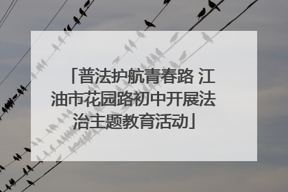 普法护航青春路 江油市花园路初中开展法治主题教育活动