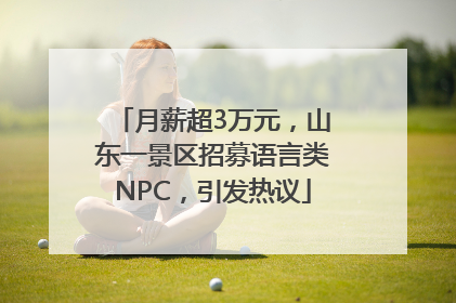 月薪超3万元，山东一景区招募语言类NPC，引发热议