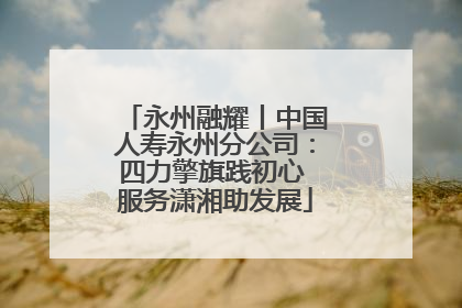 永州融耀丨中国人寿永州分公司：四力擎旗践初心 服务潇湘助发展
