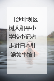 沙坪坝区树人和平小学校小记者走进日本驻渝领事馆