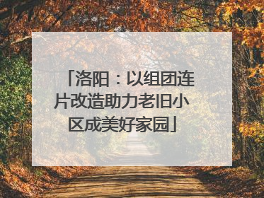 洛阳：以组团连片改造助力老旧小区成美好家园