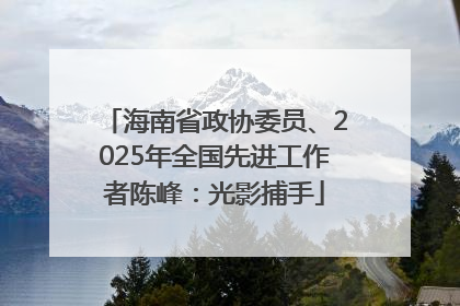 海南省政协委员、2025年全国先进工作者陈峰：光影捕手