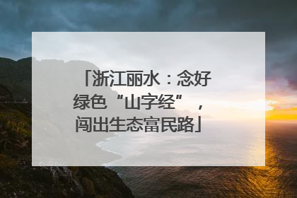 浙江丽水：念好绿色“山字经”，闯出生态富民路