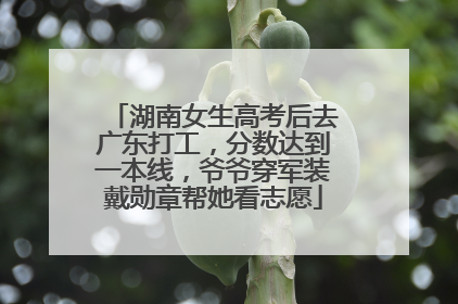 湖南女生高考后去广东打工，分数达到一本线，爷爷穿军装戴勋章帮她看志愿