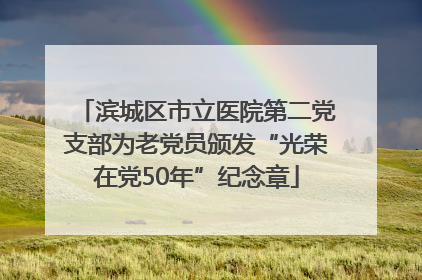 滨城区市立医院第二党支部为老党员颁发“光荣在党50年”纪念章