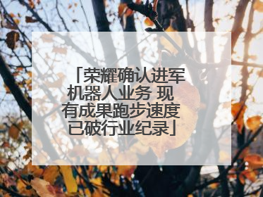 荣耀确认进军机器人业务 现有成果跑步速度已破行业纪录