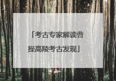 考古专家解读曹操高陵考古发现