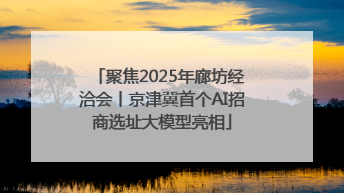 聚焦2025年廊坊经洽会丨京津冀首个AI招商选址大模型亮相