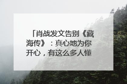 肖战发文告别《藏海传》：真心地为你开心，有这么多人懂你，导演回应“是否有第二季”