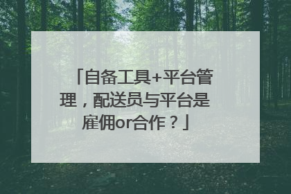 自备工具+平台管理，配送员与平台是雇佣or合作？