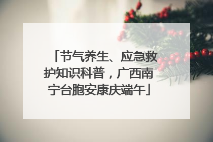 节气养生、应急救护知识科普，广西南宁台胞安康庆端午
