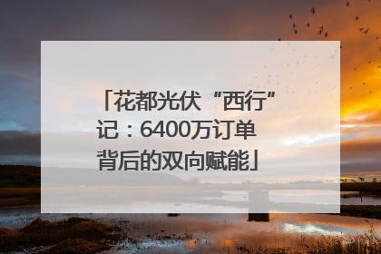 花都光伏“西行”记：6400万订单背后的双向赋能