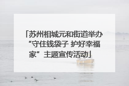 苏州相城元和街道举办“守住钱袋子 护好幸福家”主题宣传活动