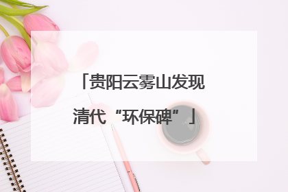 贵阳云雾山发现清代“环保碑”