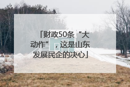 财政50条“大动作”，这是山东发展民企的决心