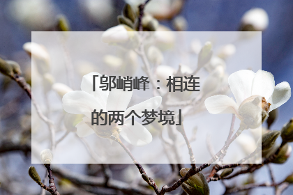 邬峭峰：相连的两个梦境