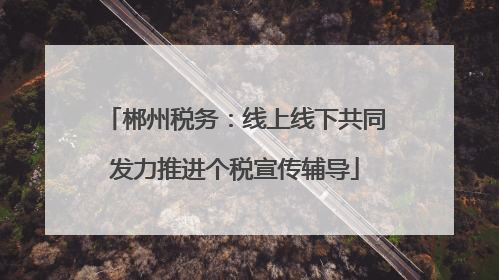 郴州税务：线上线下共同发力推进个税宣传辅导