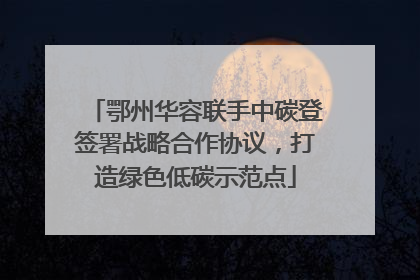 鄂州华容联手中碳登签署战略合作协议，打造绿色低碳示范点
