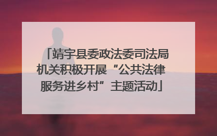靖宇县委政法委司法局机关积极开展“公共法律服务进乡村”主题活动