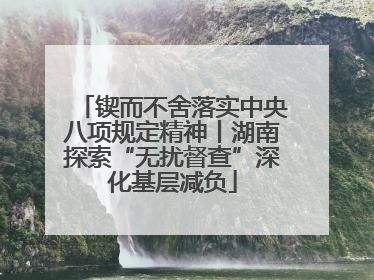 锲而不舍落实中央八项规定精神丨湖南探索“无扰督查”深化基层减负