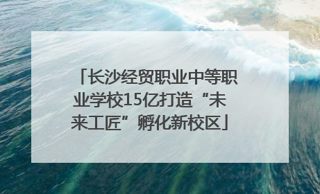 长沙经贸职业中等职业学校15亿打造“未来工匠”孵化新校区