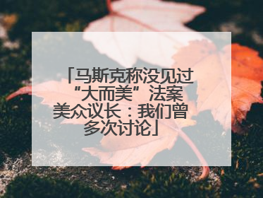 马斯克称没见过“大而美”法案 美众议长：我们曾多次讨论