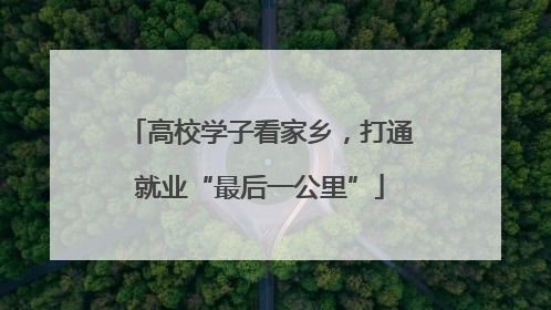 高校学子看家乡，打通就业“最后一公里”