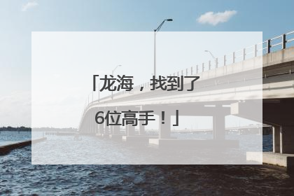 龙海，找到了6位高手！