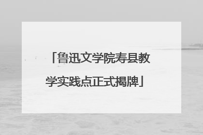 鲁迅文学院寿县教学实践点正式揭牌