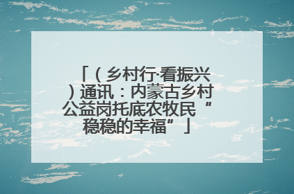 （乡村行·看振兴）通讯：内蒙古乡村公益岗托底农牧民“稳稳的幸福”