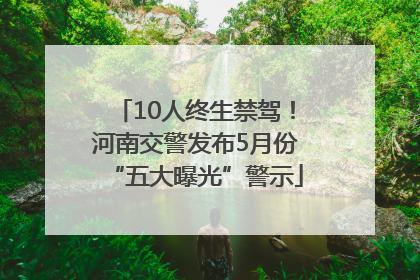 10人终生禁驾！河南交警发布5月份“五大曝光”警示