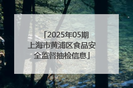 2025年05期上海市黄浦区食品安全监督抽检信息